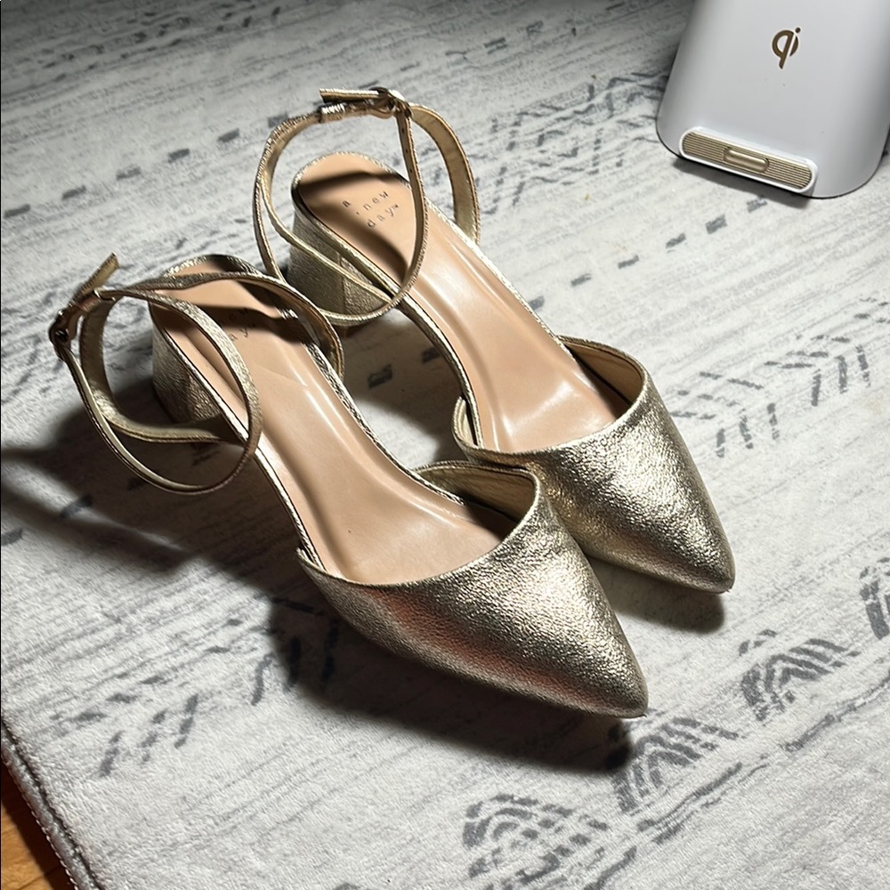 A New Day Metallic Gold Heels